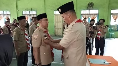 Camat Andrille Martin SE Dilantik Jadi Kamabiran Pramuka  Lawang Kidul