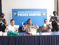 Polres Kampar Gelar Press Release Ungkap Kasus 1,25 Kg Narkoba Jenis Sabu