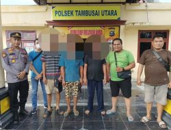 Tiga Pelaku Judi PES Dengan Kartu Remi, Tak Berkutik Saat Ditangkap Personil Polsek Tambusai Utara
