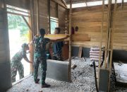 Danramil Batin Solapan Turun Lansung Membantuk Dalam Melaksanakan Kegiatan Infrastruktur di Desa Sabangar